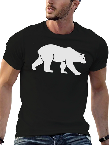 Black T-Shirt with White Bear Graphic