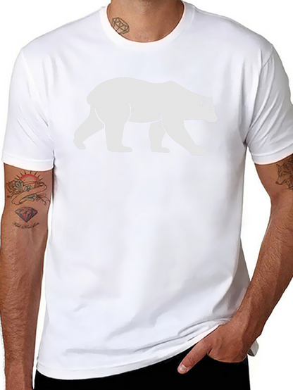 Black T-Shirt with White Bear Graphic