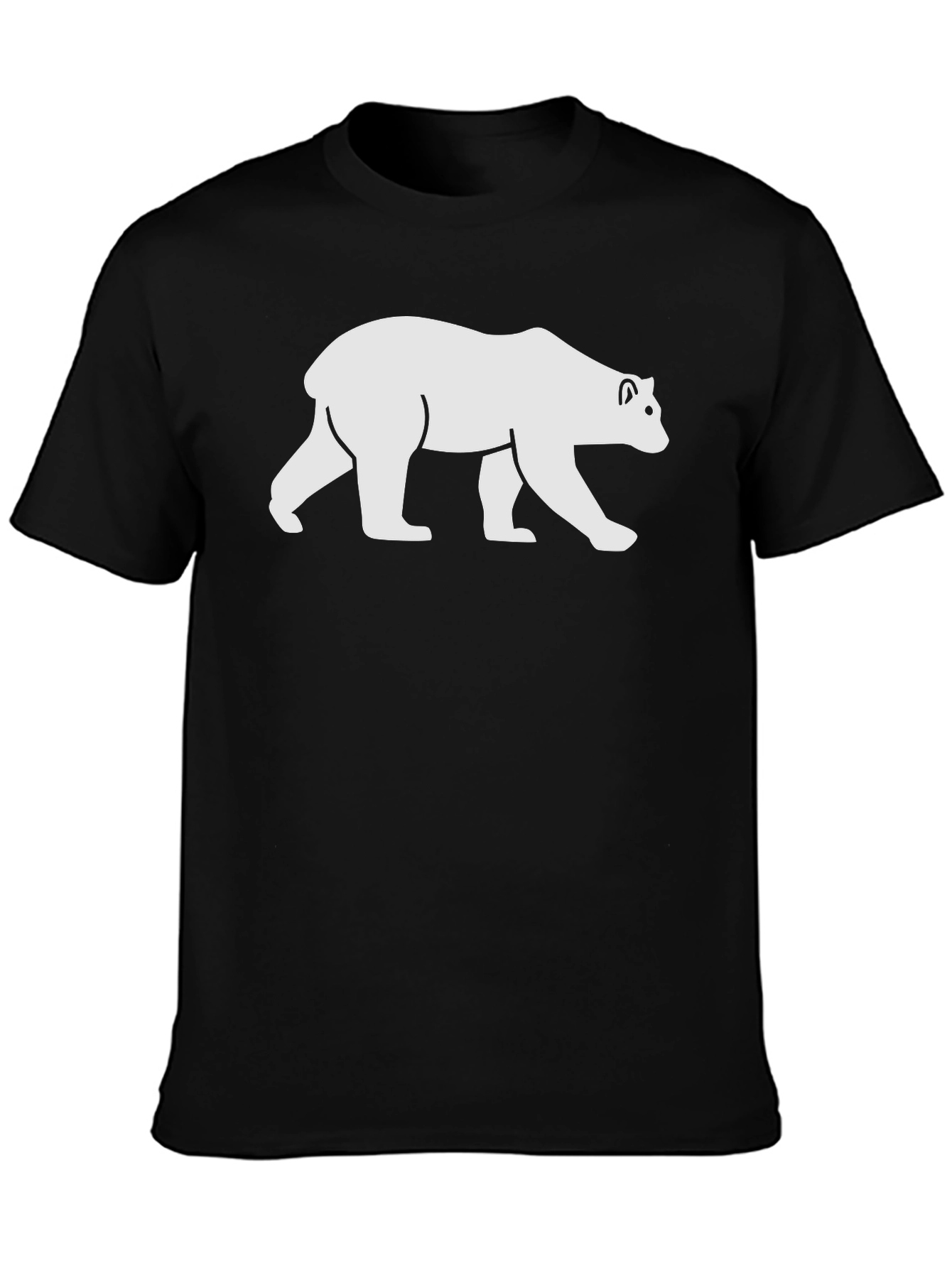 Black T-Shirt with White Bear Graphic