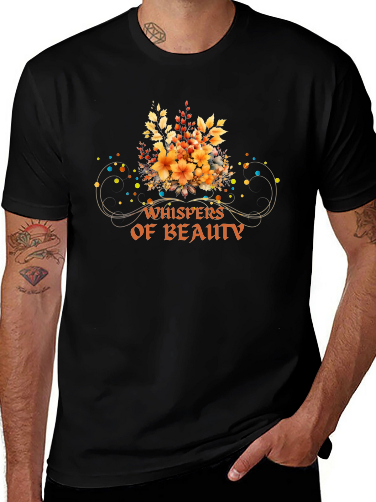 Whispers of Beauty Floral T-Shirt - Black