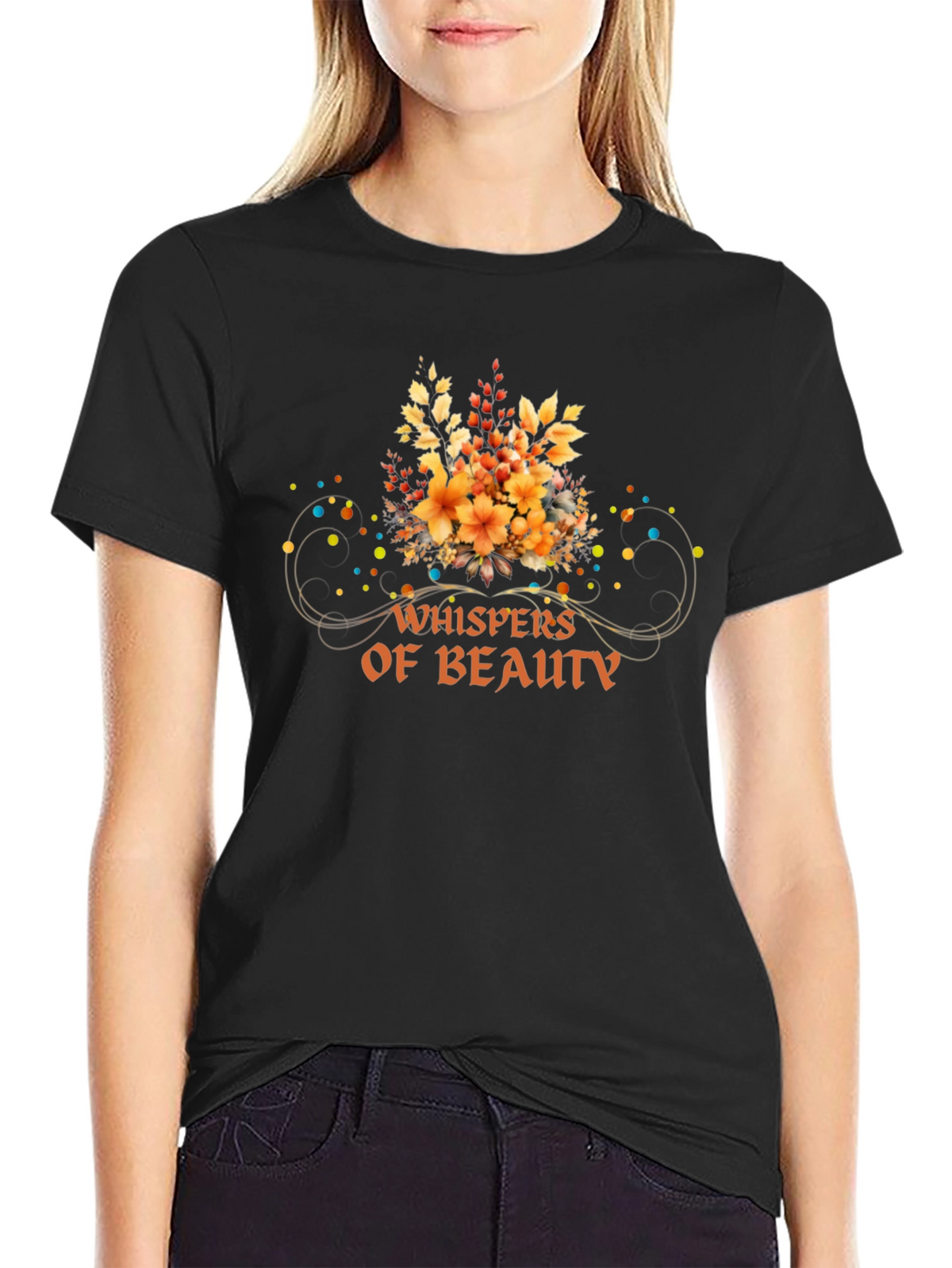 Whispers of Beauty Floral T-Shirt - Black