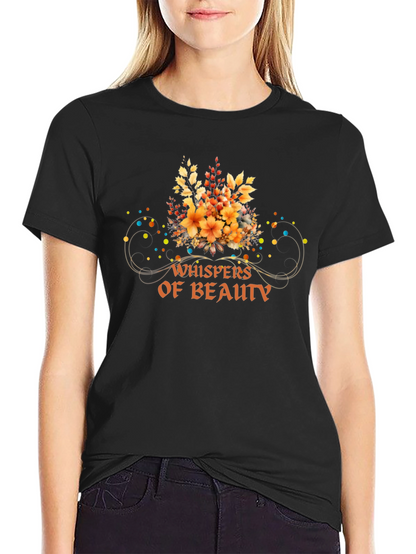 Whispers of Beauty Floral T-Shirt - Black