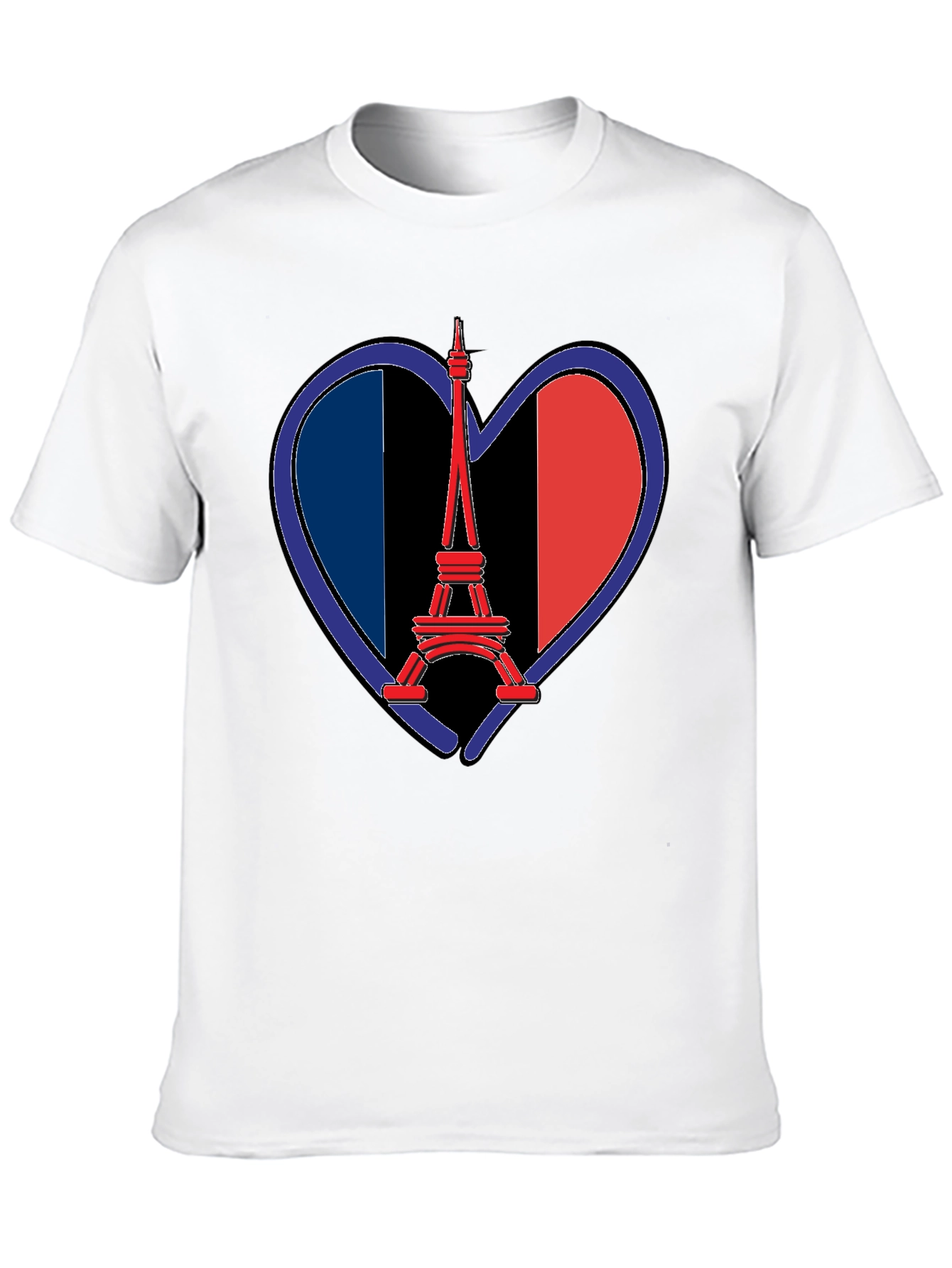 Eiffel Tower France Flag Heart T-Shirt