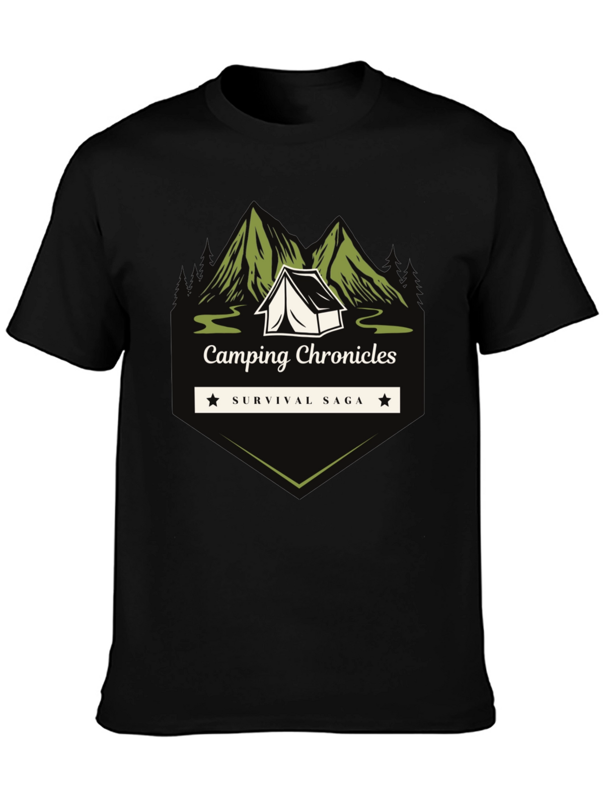Camping Chronicles Survival Saga Graphic T-Shirt