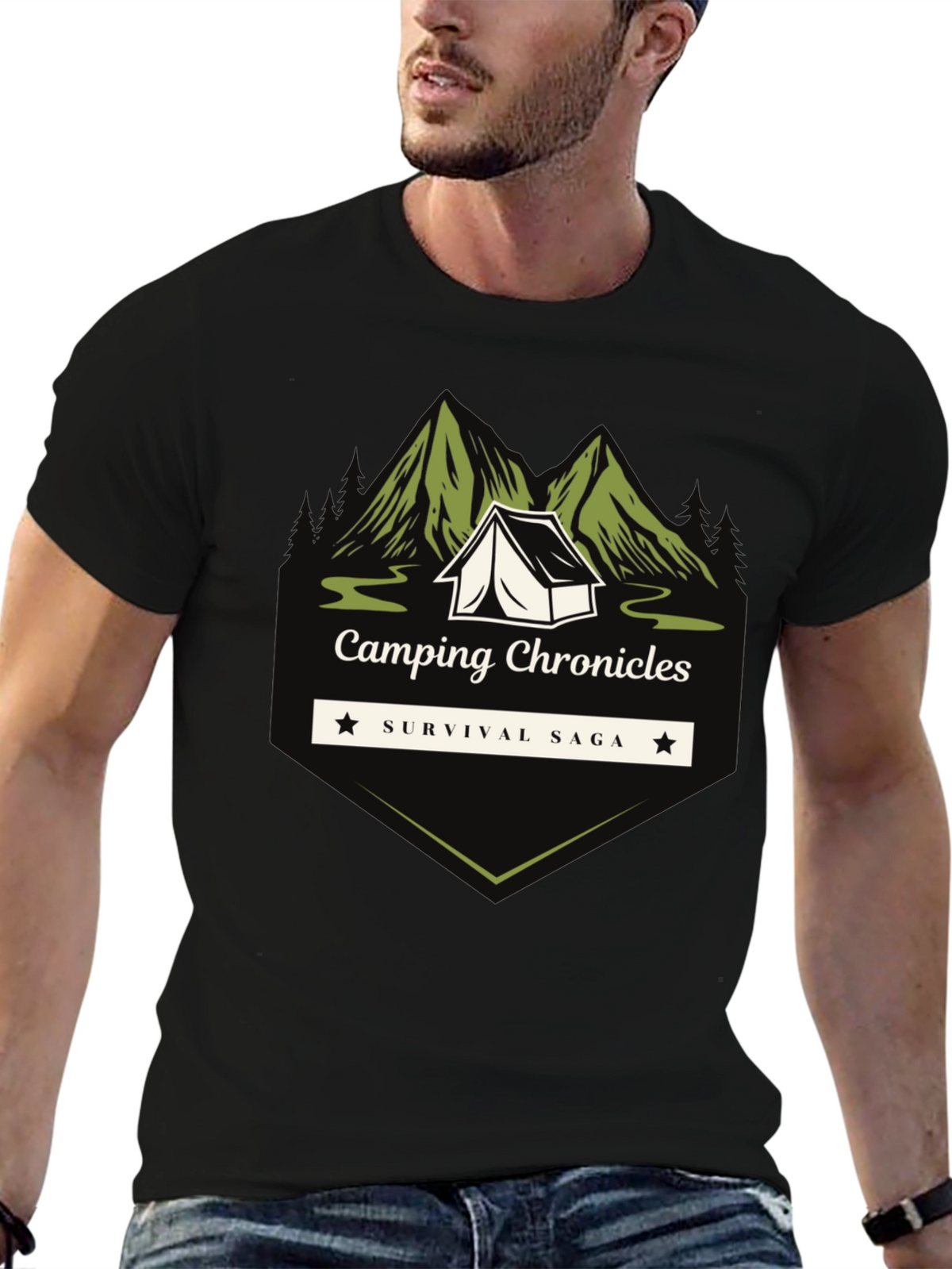 Camping Chronicles Survival Saga Graphic T-Shirt