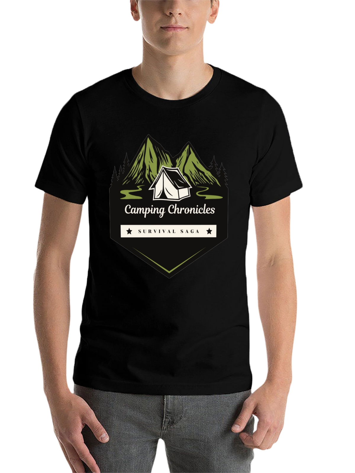 Camping Chronicles Survival Saga Graphic T-Shirt