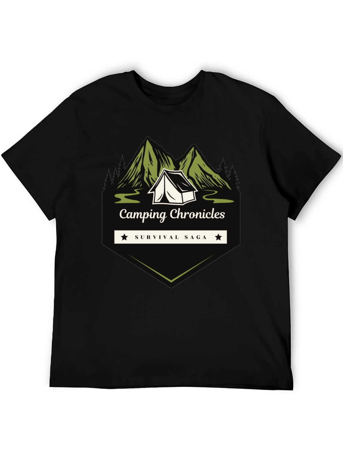 Camping Chronicles Survival Saga Graphic T-Shirt