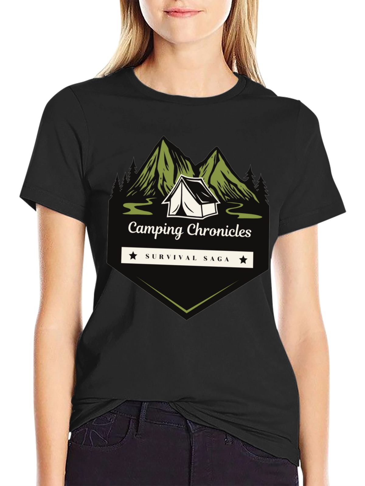 Camping Chronicles Survival Saga Graphic T-Shirt