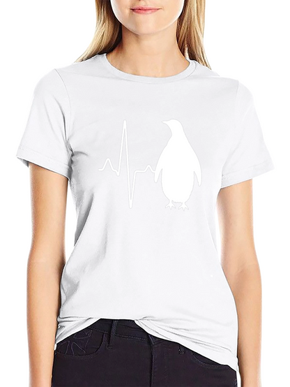 Penguin Heartbeat T-Shirt - Mens Black Graphic Tee