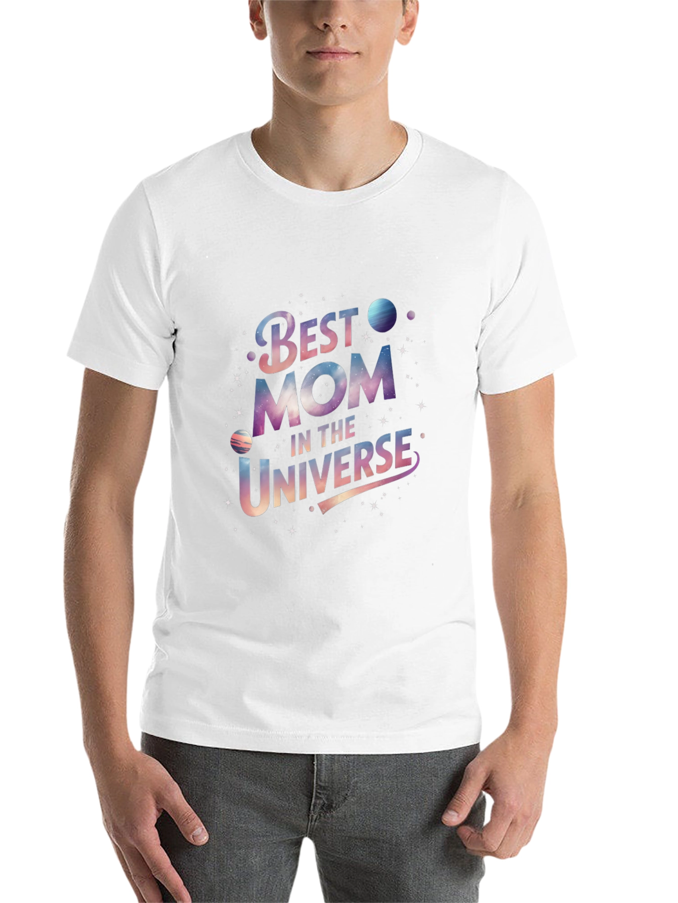 Best Mom in the Universe Black Graphic T-Shirt