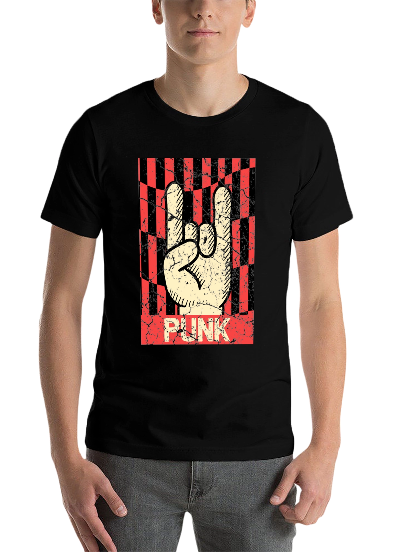Punk Rock Hand Sign T-Shirt - Black Graphic Tee