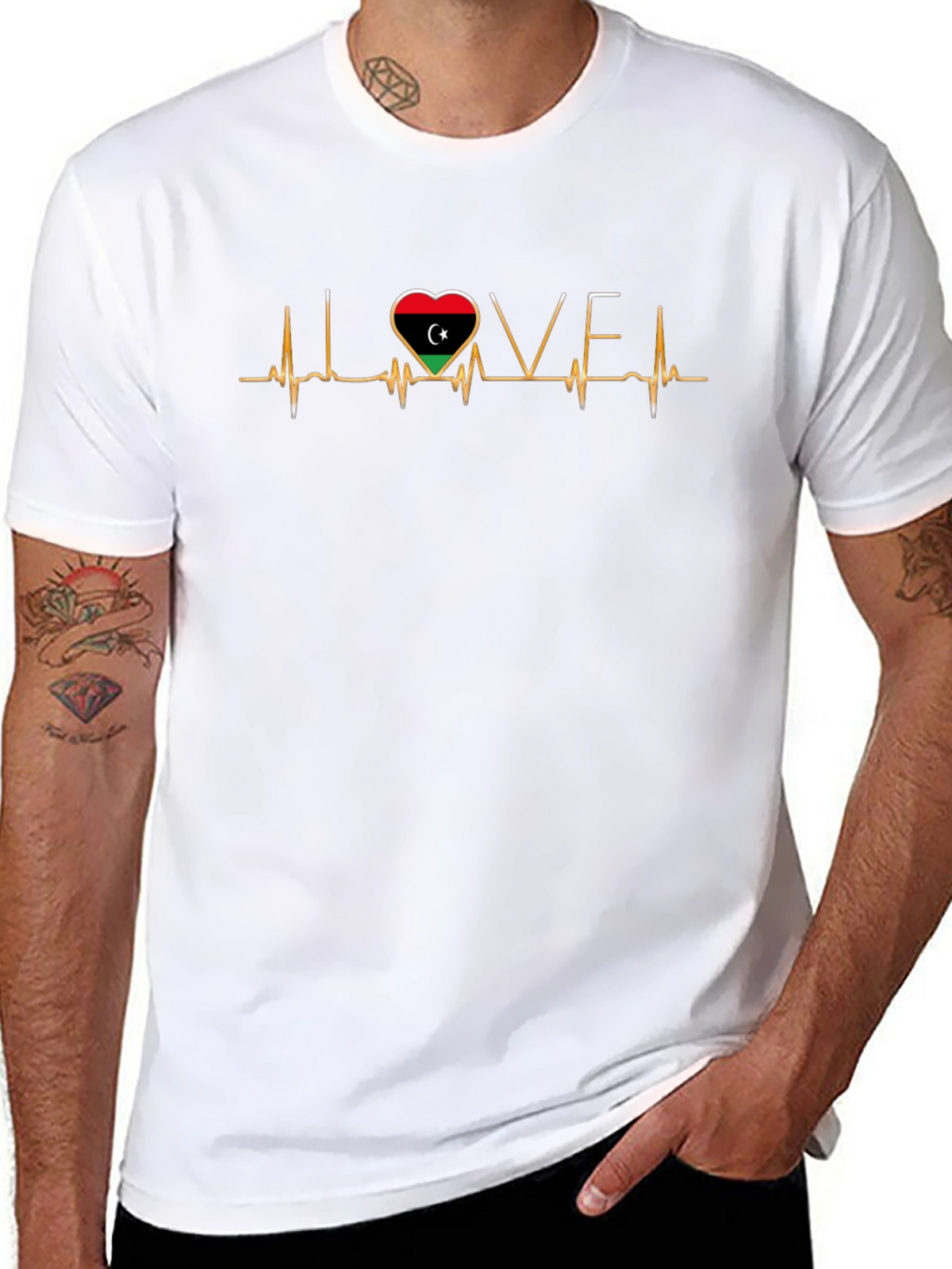 Libya Heartbeat Love T-Shirt