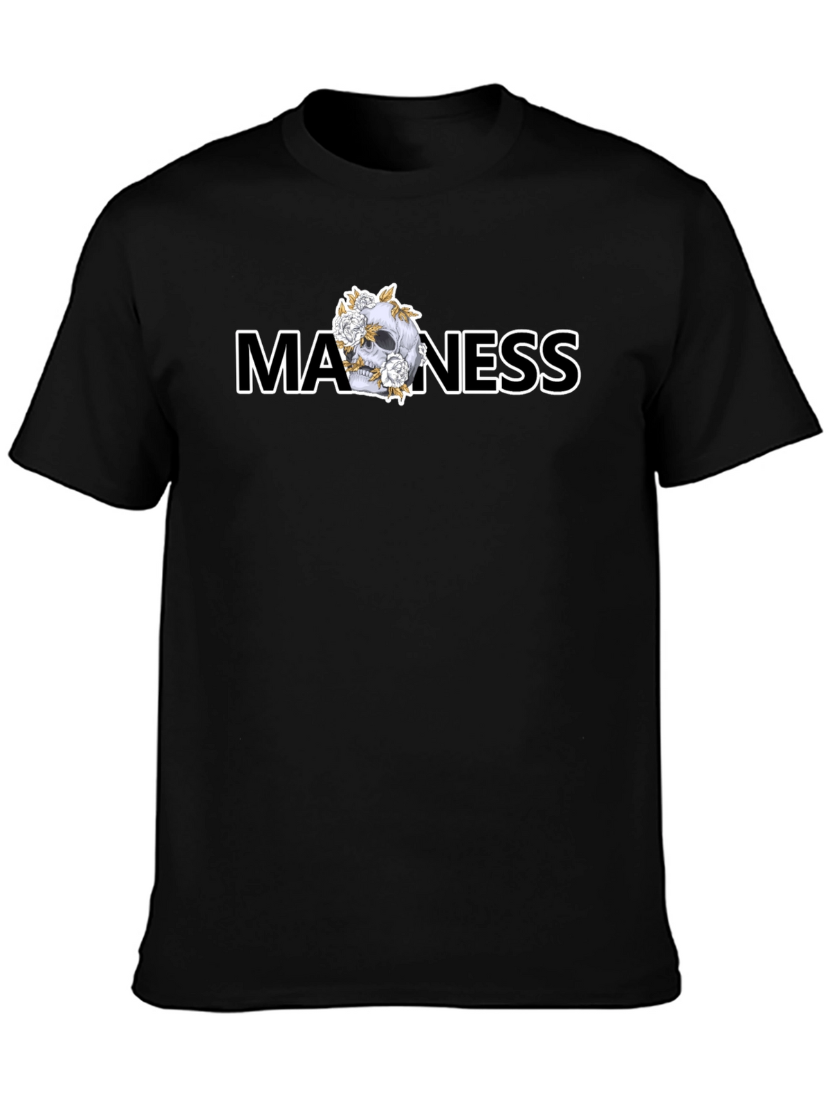 Madness Skull Graphic Black T-Shirt