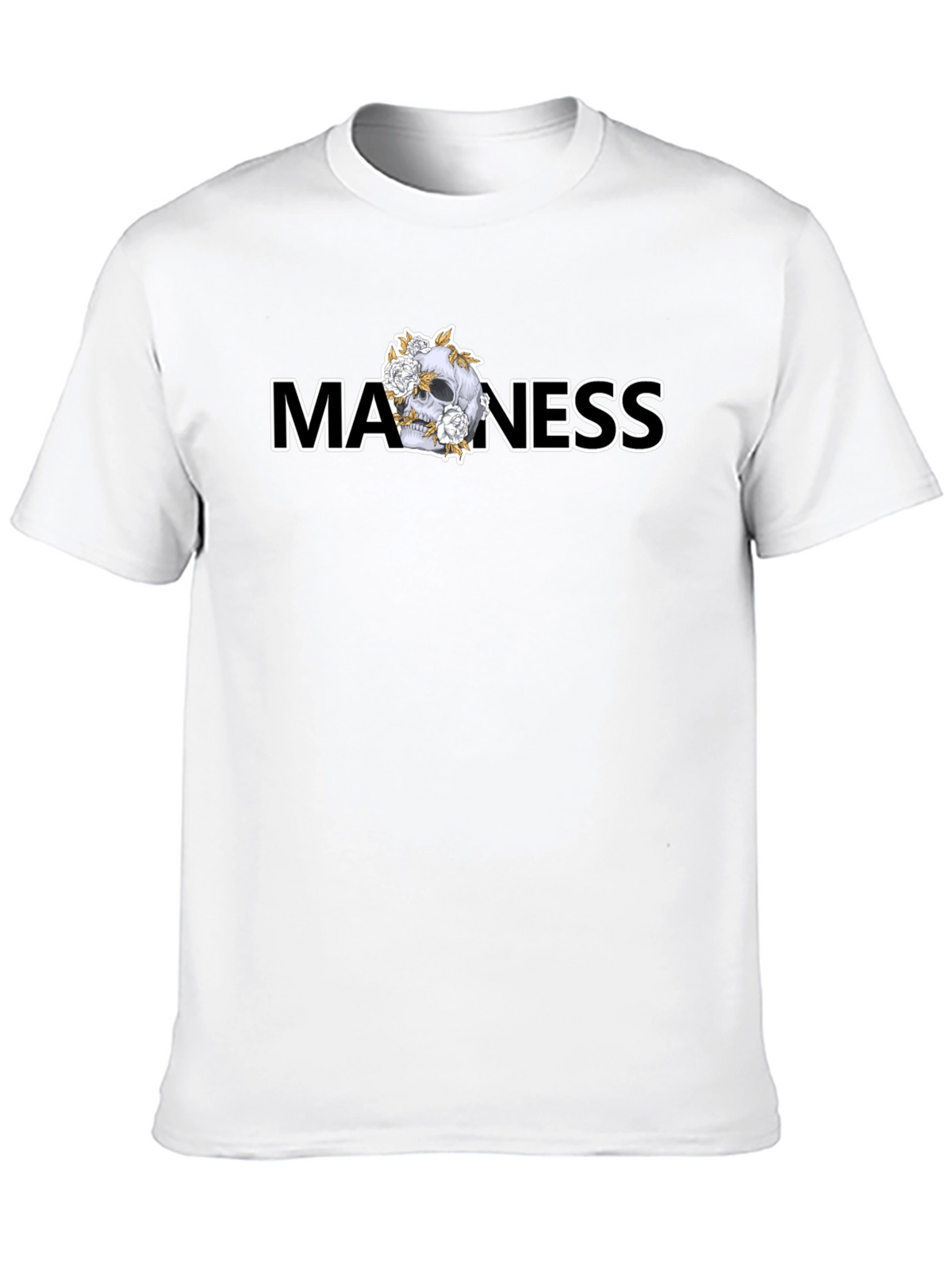 Madness Skull Graphic Black T-Shirt