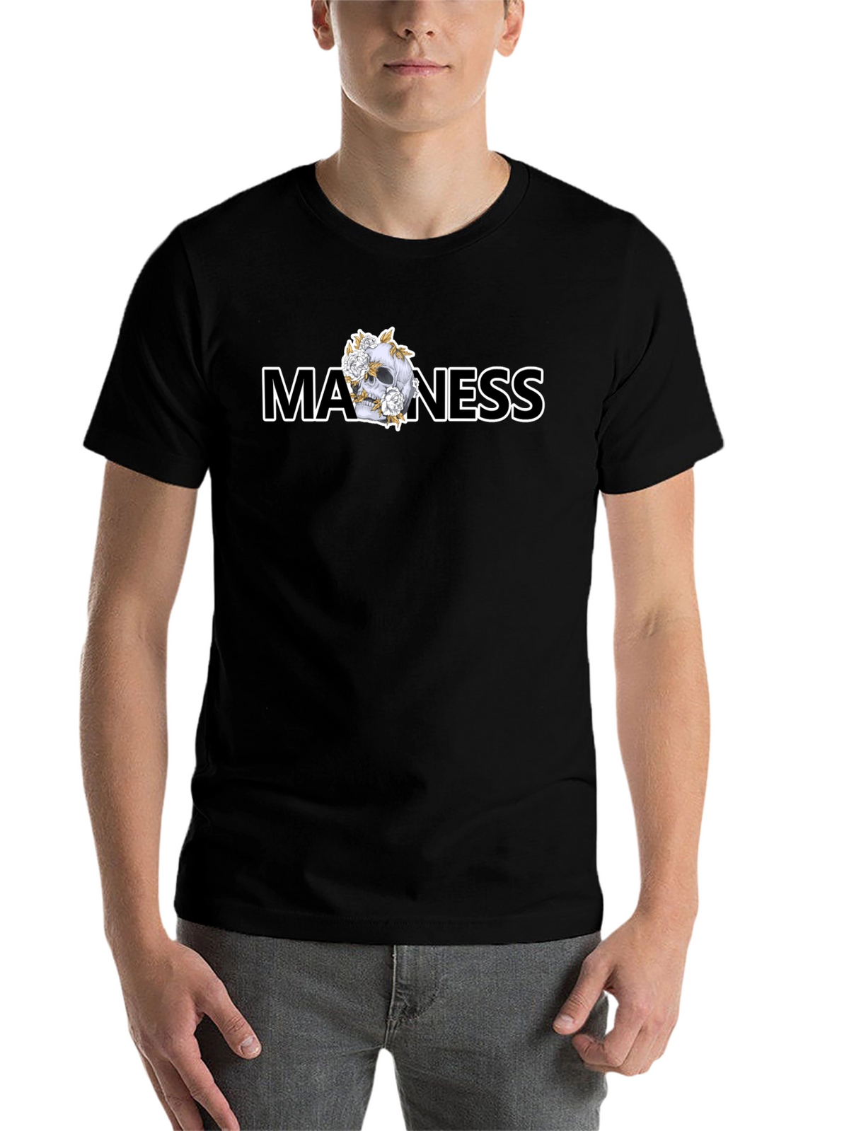 Madness Skull Graphic Black T-Shirt