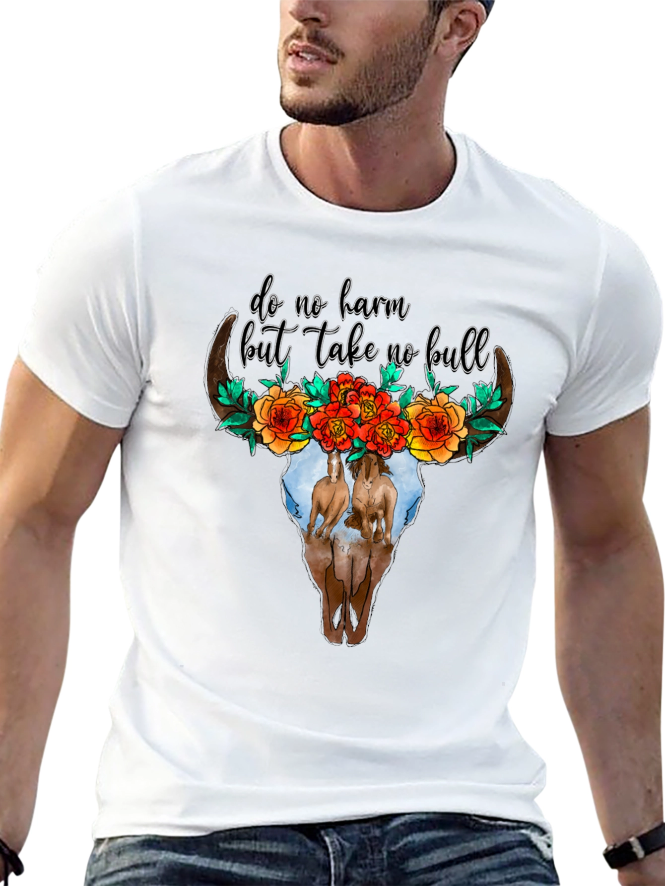 Do No Harm Bull Skull Tee