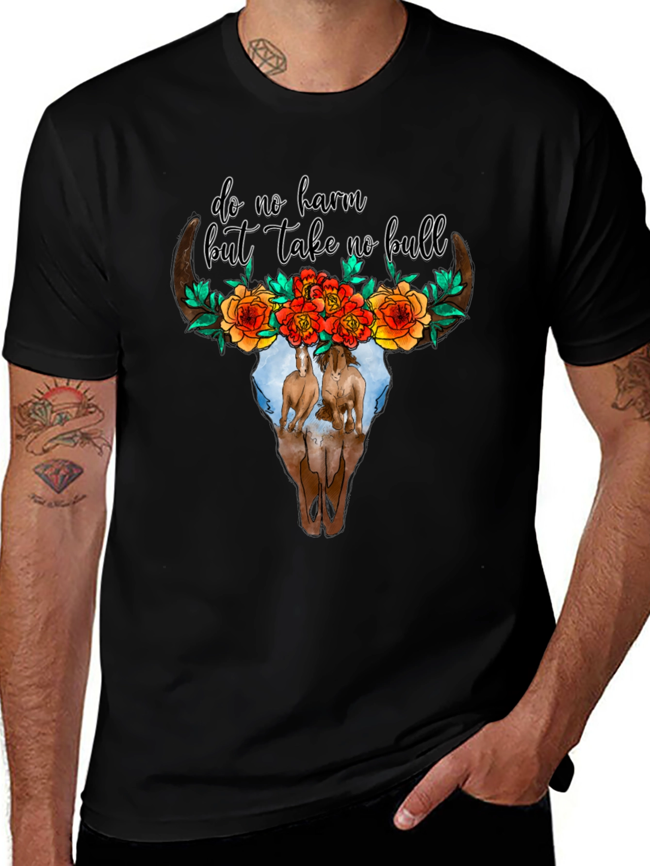 Do No Harm Bull Skull Tee