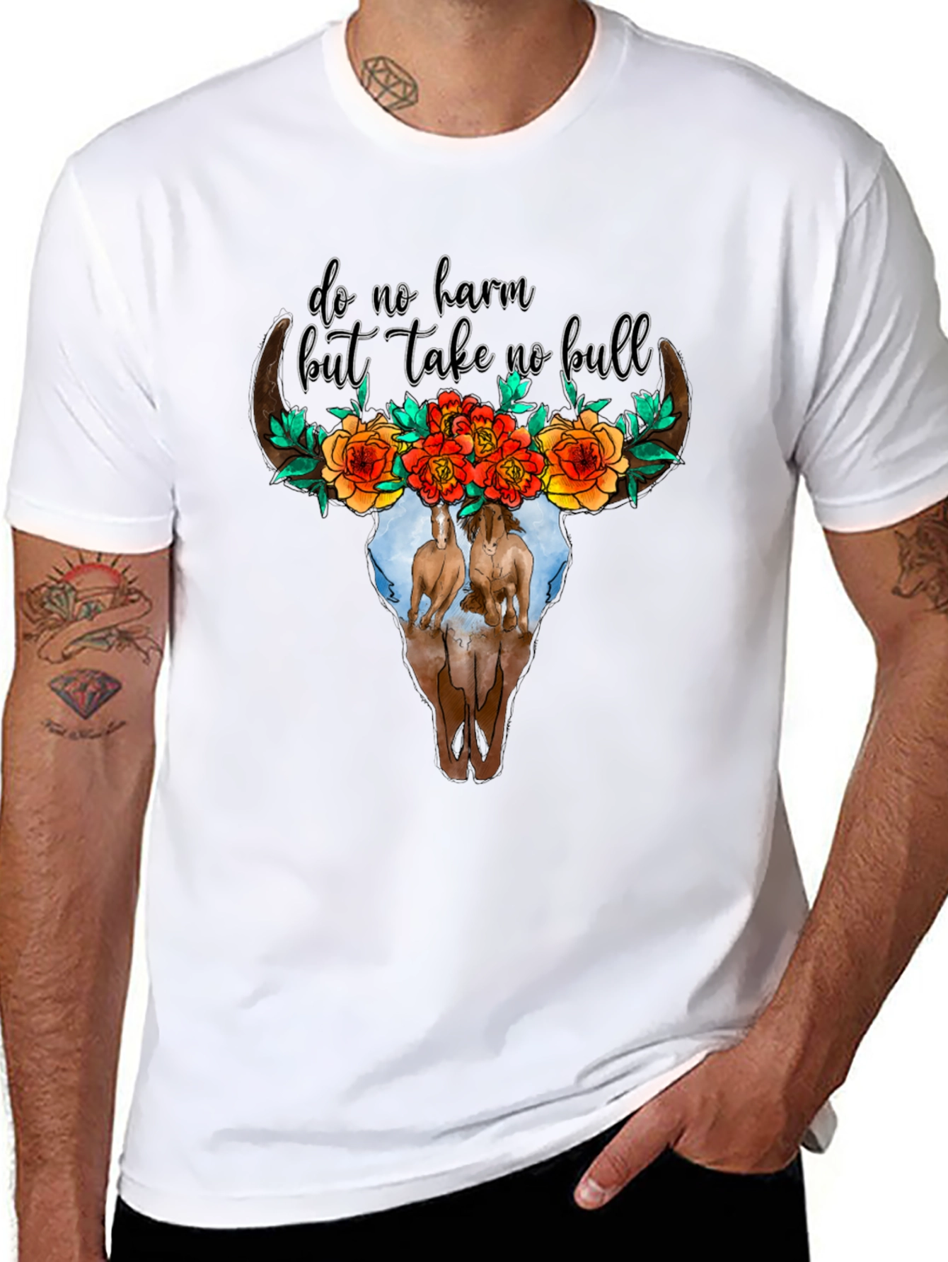 Do No Harm Bull Skull Tee