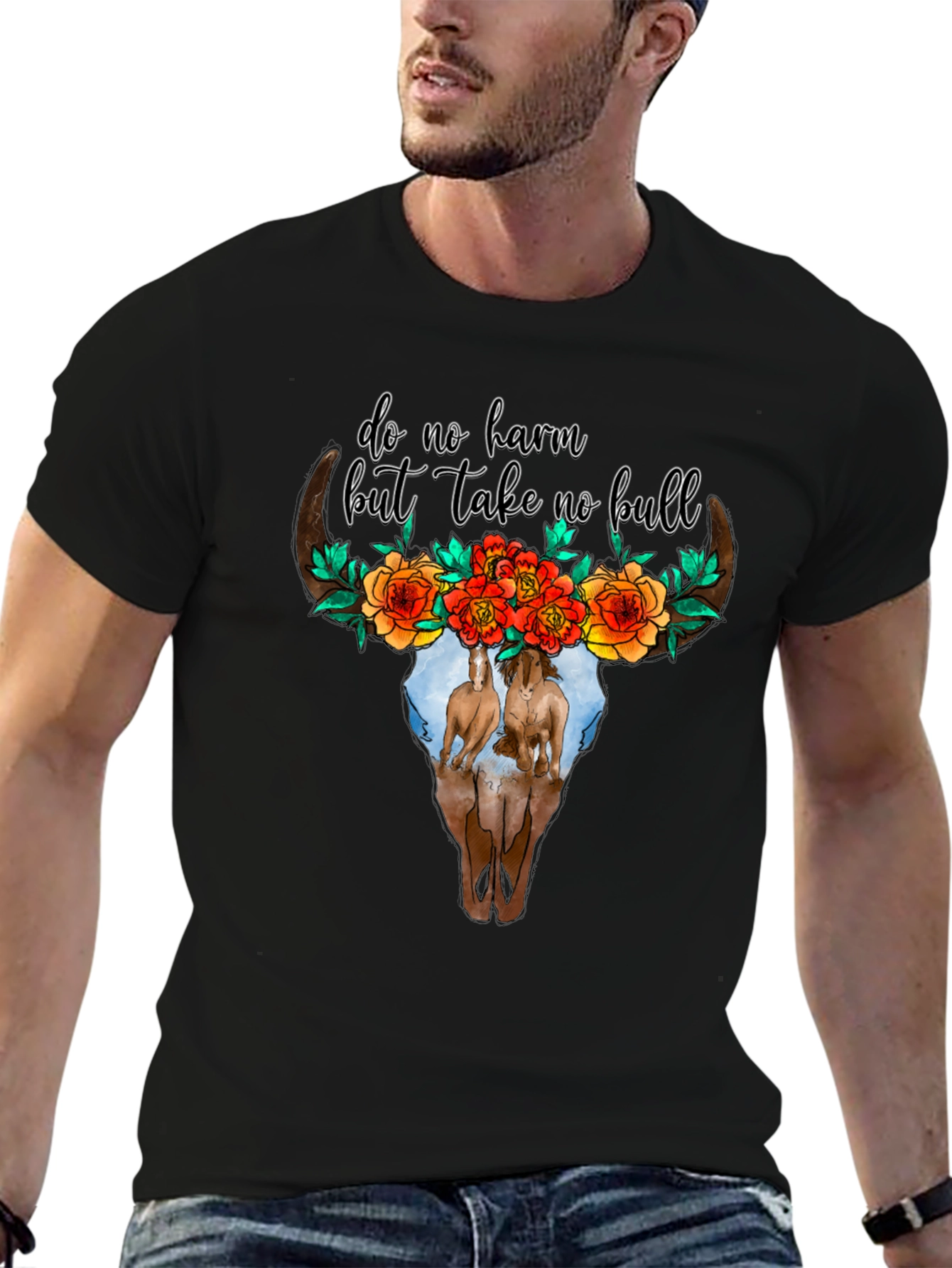 Do No Harm Bull Skull Tee