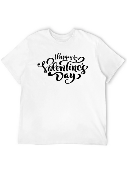 Happy Valentines Day Black Graphic T-Shirt