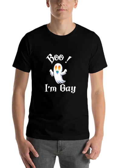Boo! Im Gay T-Shirt - Halloween Ghost Pride Tee