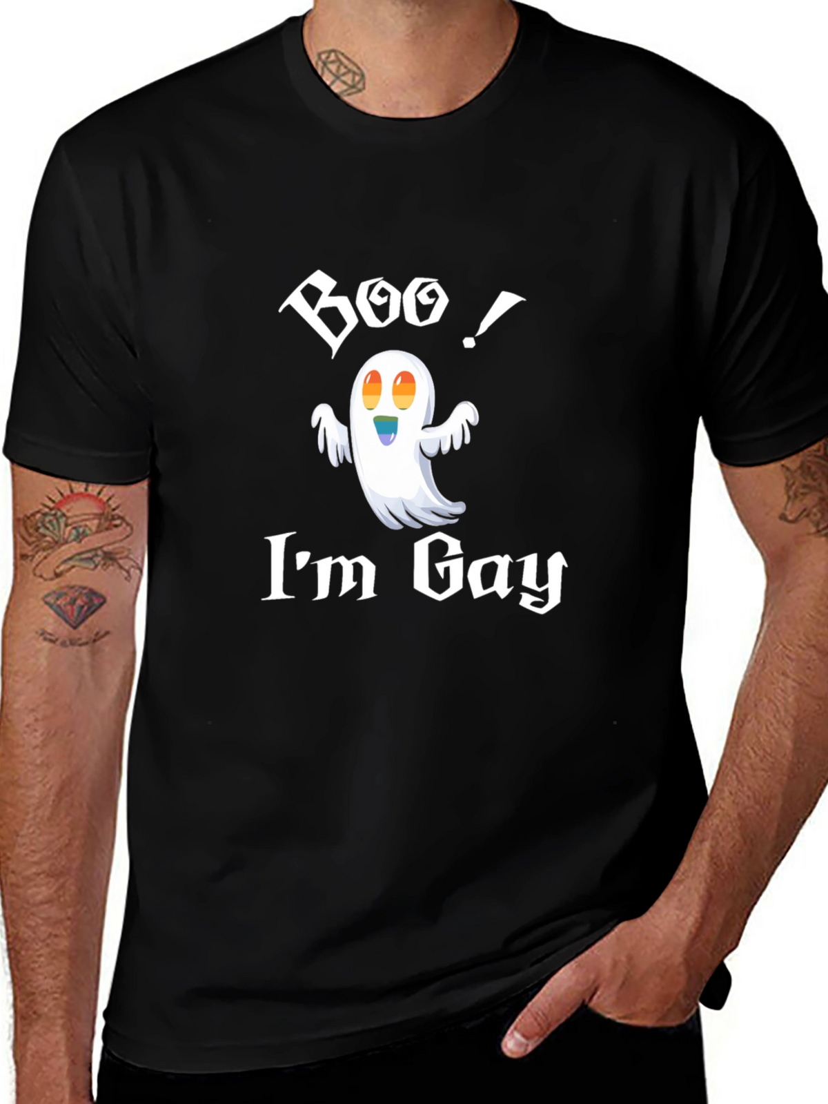Boo! Im Gay T-Shirt - Halloween Ghost Pride Tee
