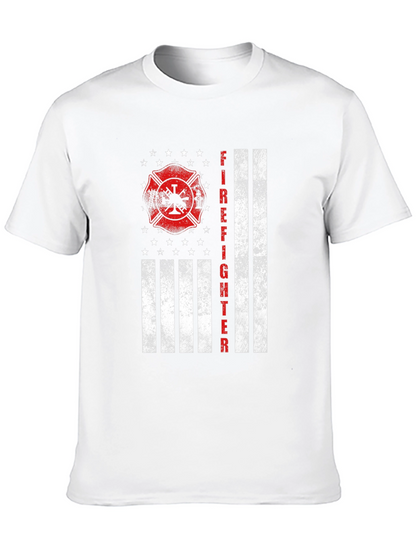 Firefighter Flag Graphic T-Shirt