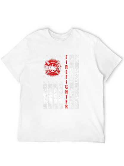 Firefighter Flag Graphic T-Shirt