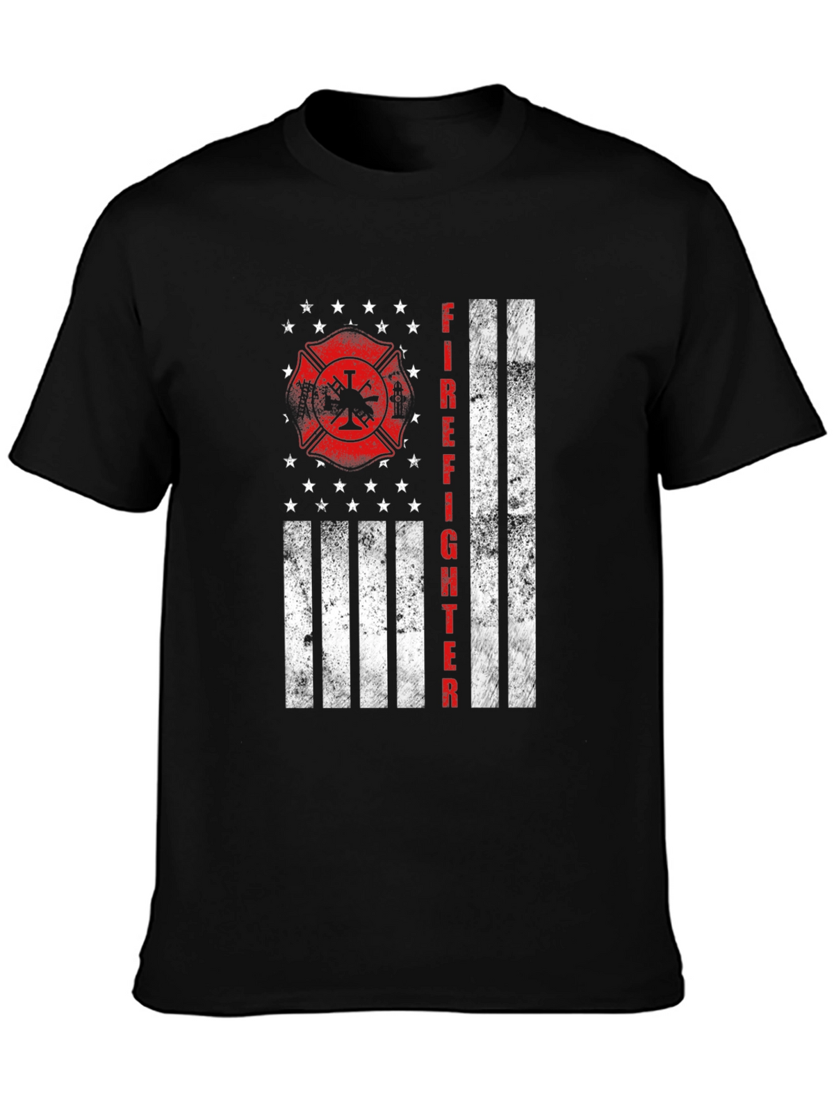 Firefighter Flag Graphic T-Shirt