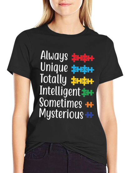 Autism Awareness T-Shirt: Unique Intelligent & Mysterious