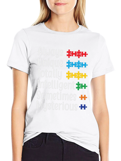 Autism Awareness T-Shirt: Unique Intelligent & Mysterious