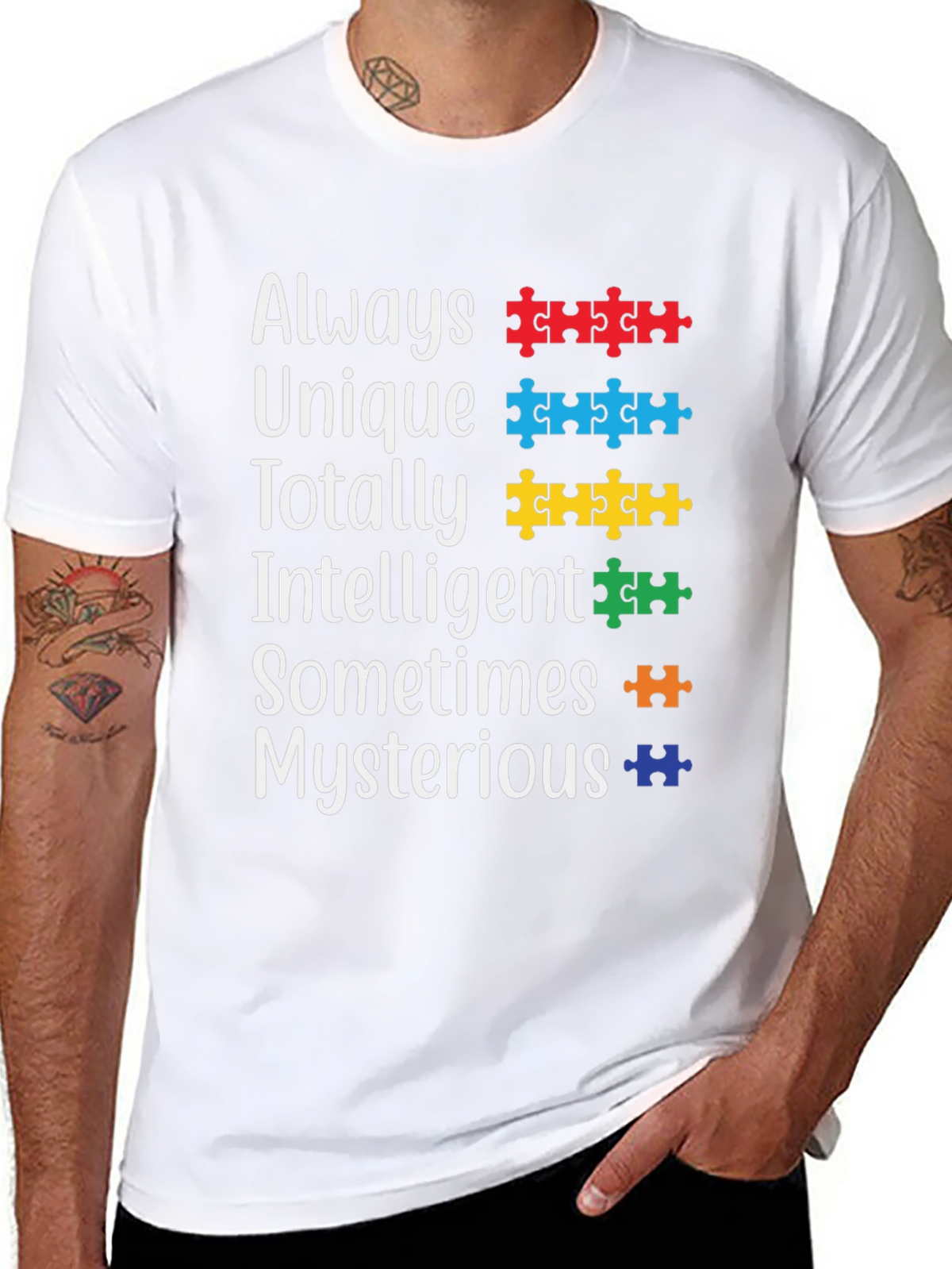 Autism Awareness T-Shirt: Unique Intelligent & Mysterious