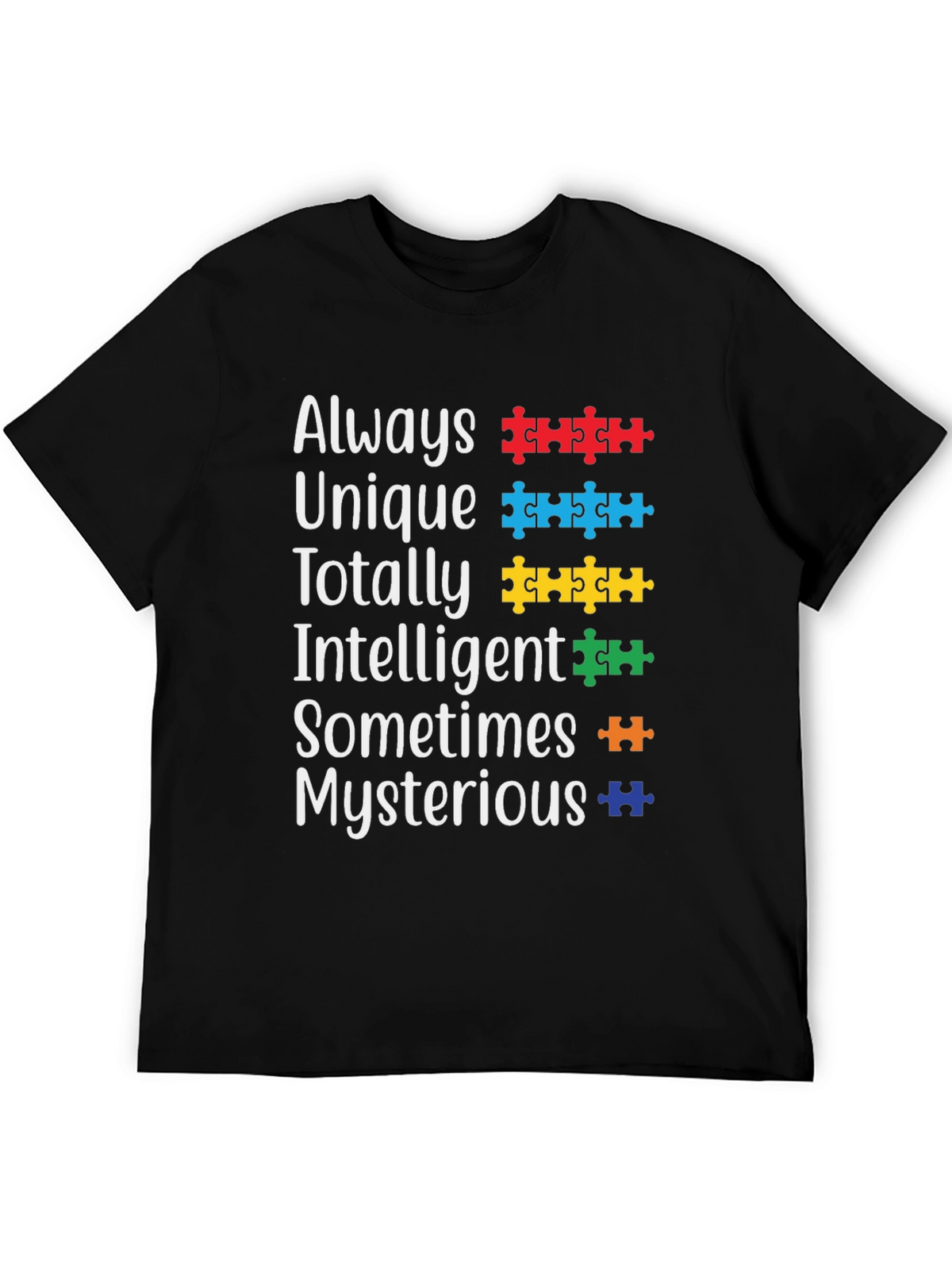 Autism Awareness T-Shirt: Unique Intelligent & Mysterious