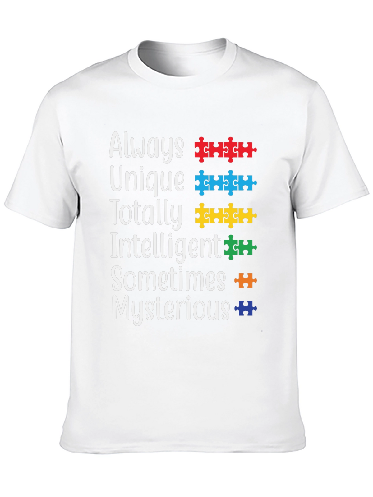 Autism Awareness T-Shirt: Unique Intelligent & Mysterious