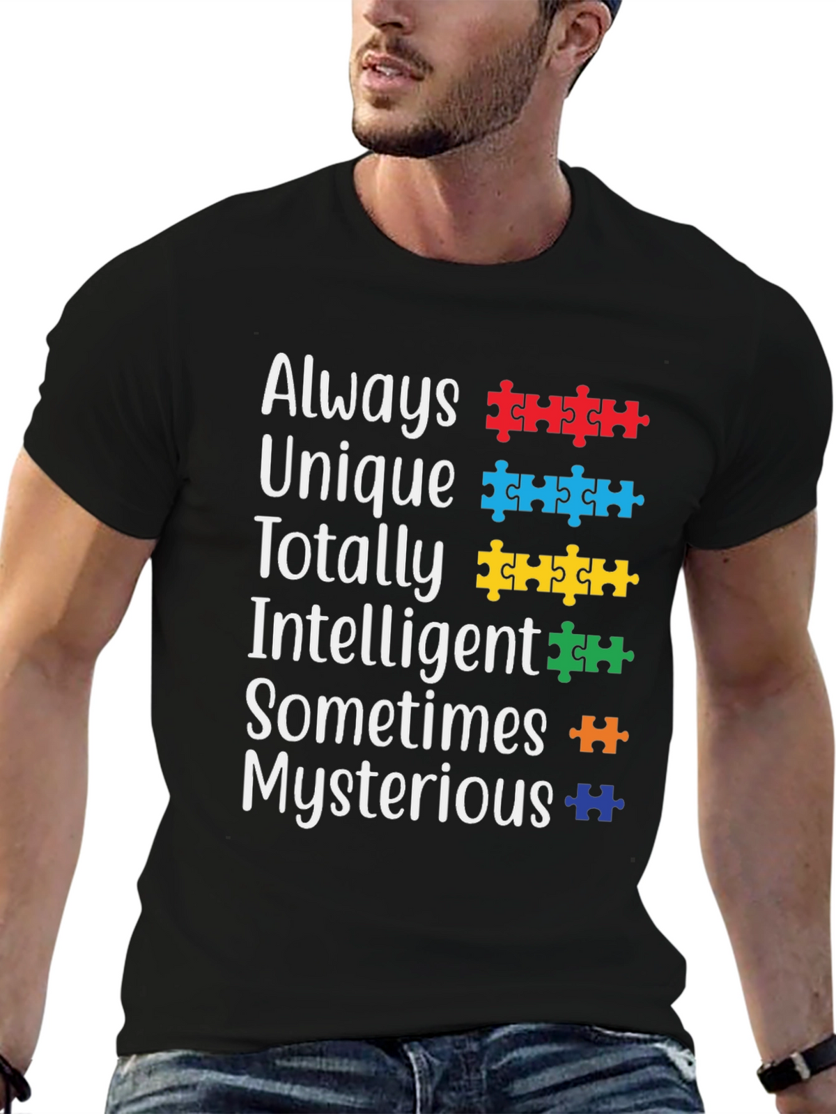 Autism Awareness T-Shirt: Unique Intelligent & Mysterious
