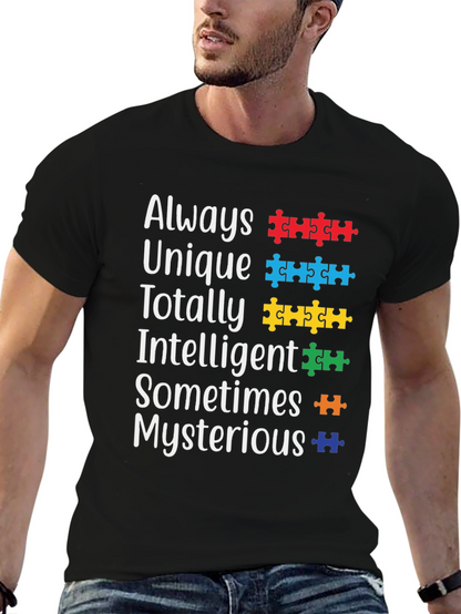 Autism Awareness T-Shirt: Unique Intelligent & Mysterious