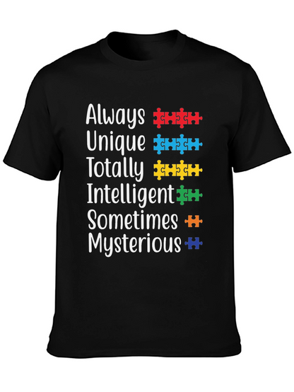 Autism Awareness T-Shirt: Unique Intelligent & Mysterious
