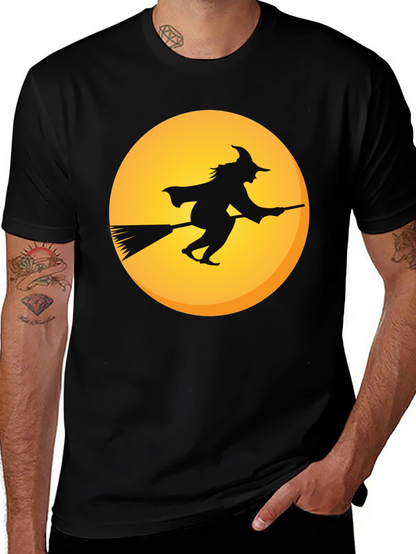Witch on Broomstick T-Shirt - Halloween Apparel