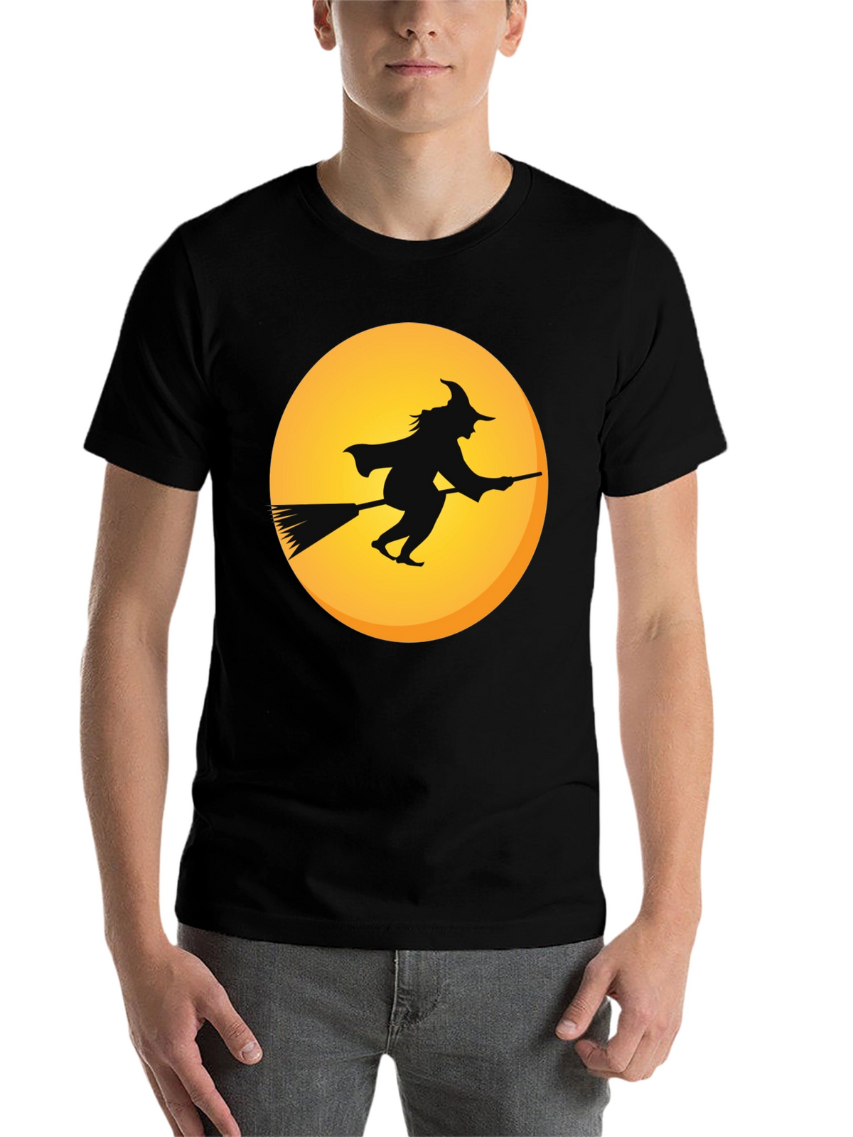 Witch on Broomstick T-Shirt - Halloween Apparel