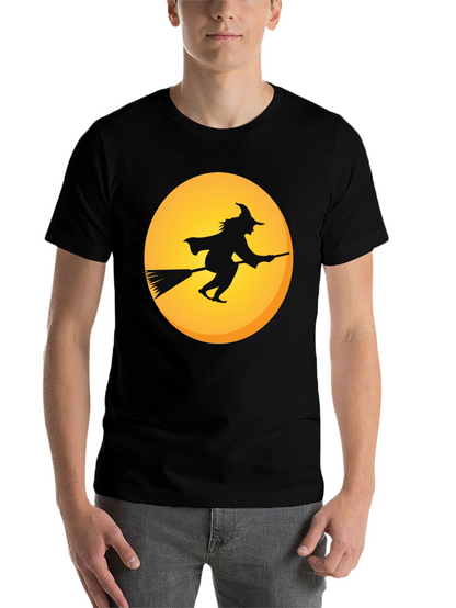 Witch on Broomstick T-Shirt - Halloween Apparel