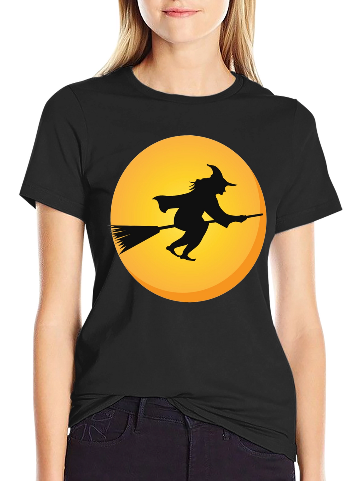 Witch on Broomstick T-Shirt - Halloween Apparel
