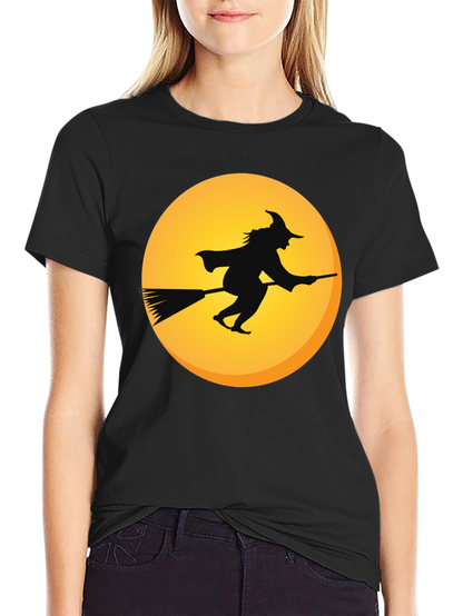 Witch on Broomstick T-Shirt - Halloween Apparel