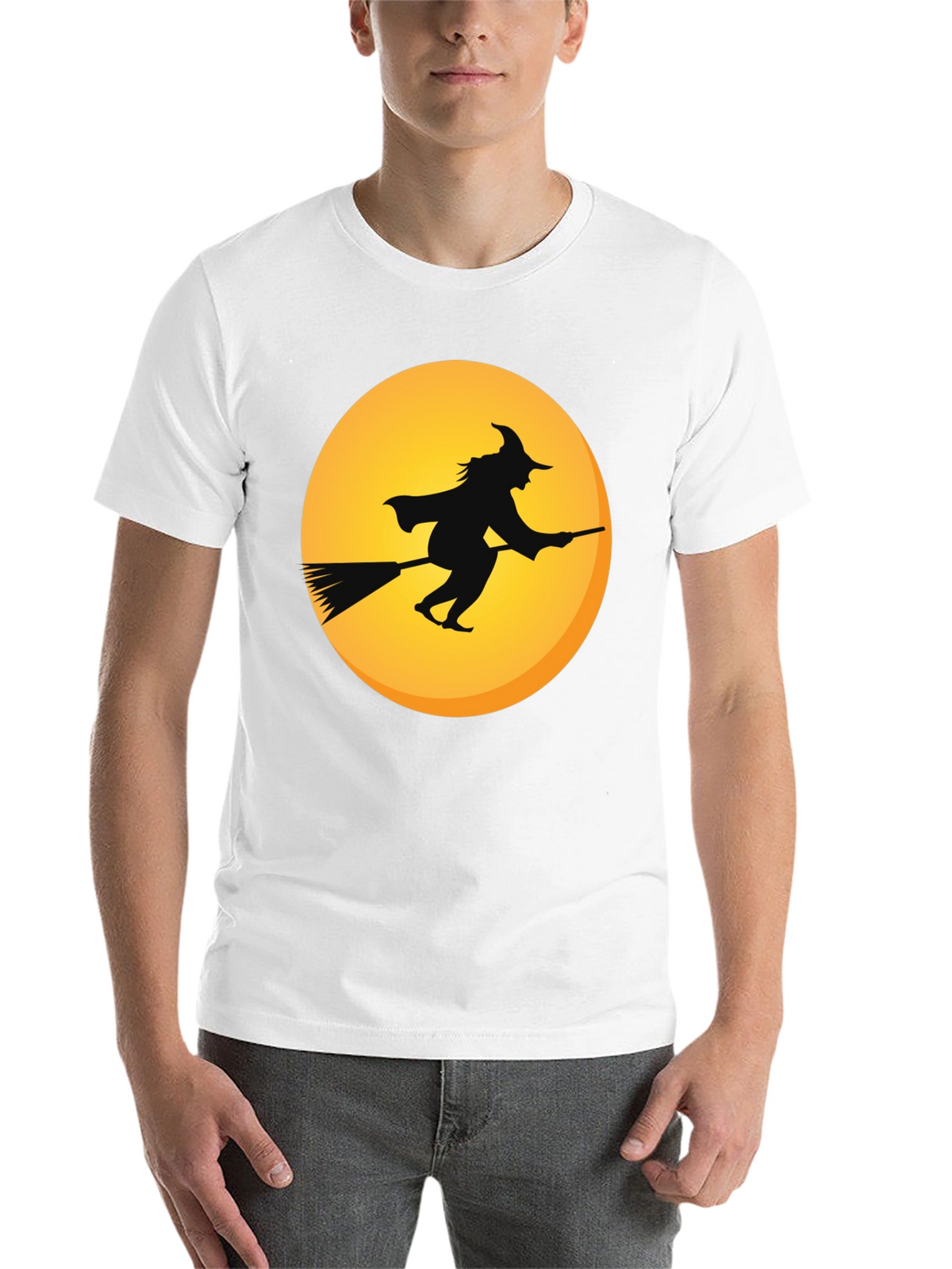 Witch on Broomstick T-Shirt - Halloween Apparel