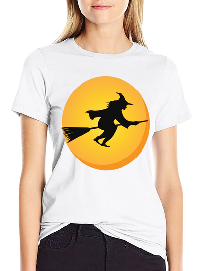 Witch on Broomstick T-Shirt - Halloween Apparel