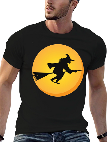 Witch on Broomstick T-Shirt - Halloween Apparel