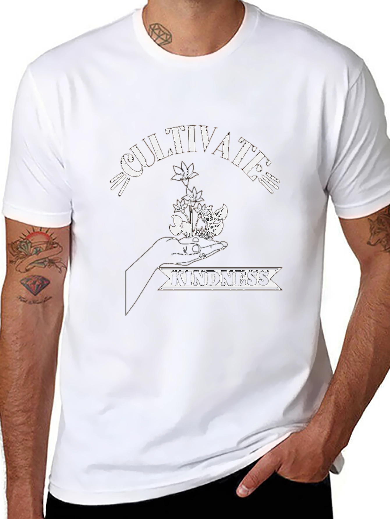 Cultivate Kindness Black Graphic T-Shirt