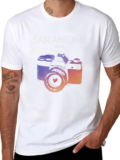 San Antonio Texas Camera Graphic Tee