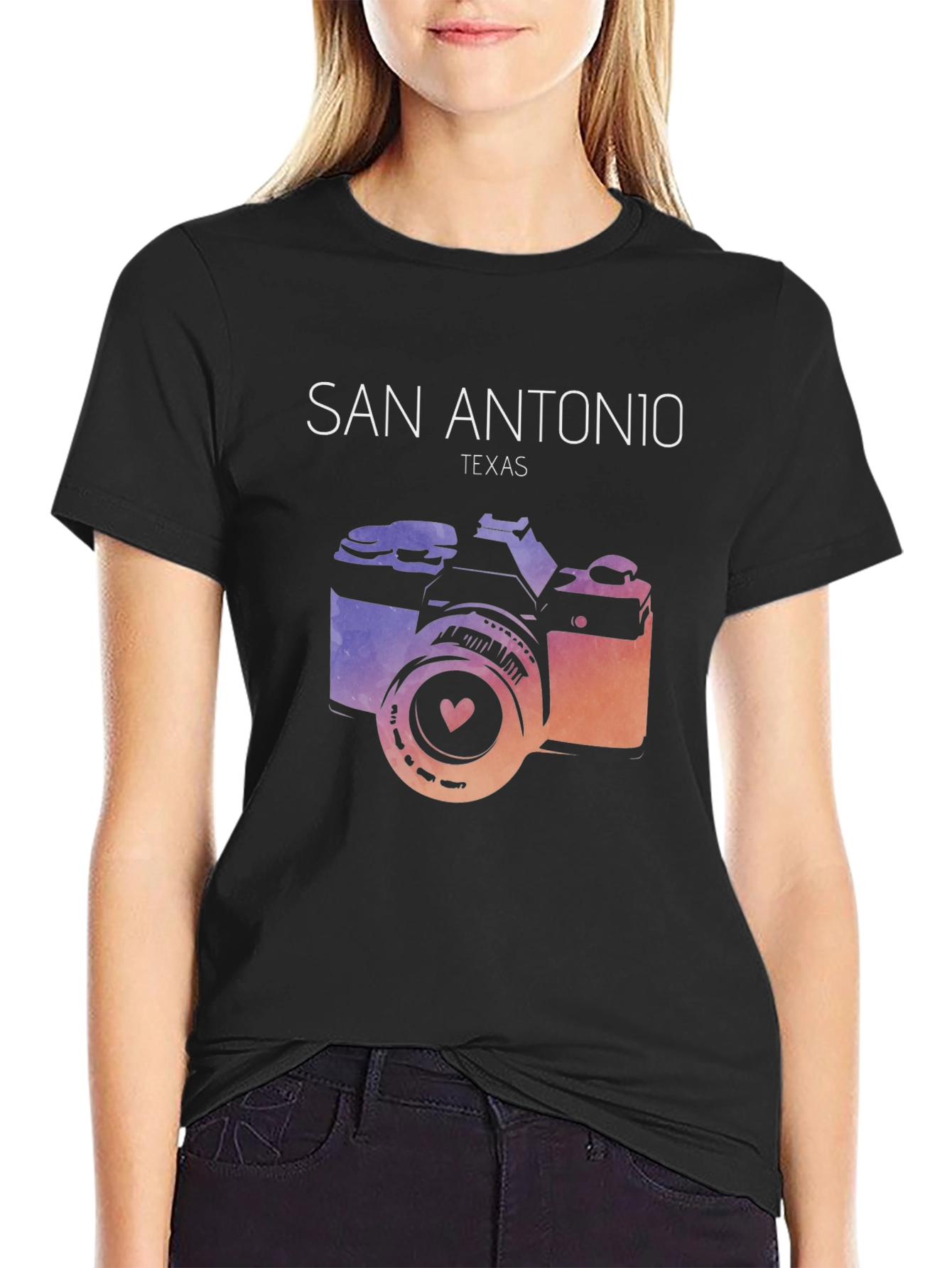 San Antonio Texas Camera Graphic Tee