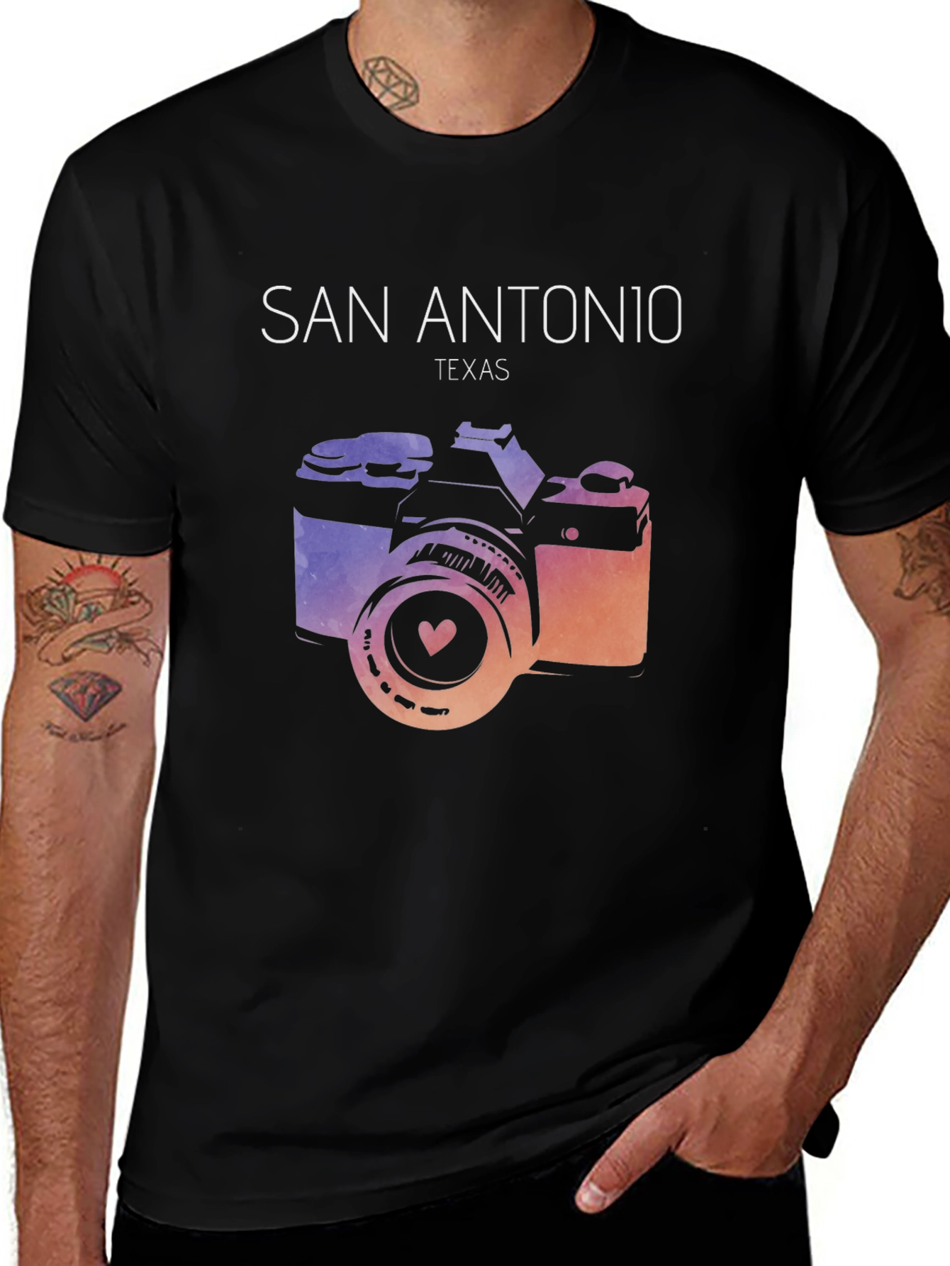 San Antonio Texas Camera Graphic Tee