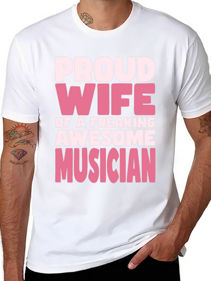 Proud Wife Musician Black T-Shirt